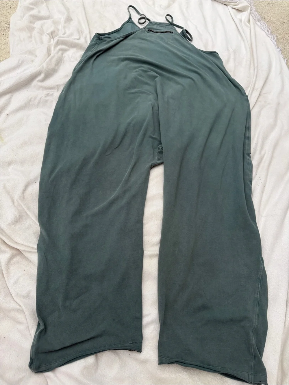 Free People Washed Sage Green Relaxed Harem Jumpsuit
